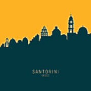 Santorini Skyline #25 Poster