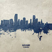 Miami Florida Skyline #27 Poster