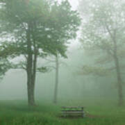 Foggy Morning In Blue Ridge Mountains Picnic Area #3 Poster