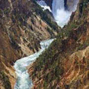 Lower Falls On The Yellowstone River #3 Poster