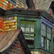 307 Architecture Abstract Art New England House Gables Shingles Windows, Newport, Rhode Island Poster