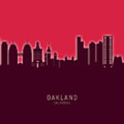 Oakland California Skyline #31 Poster