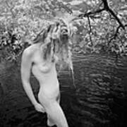 3146 Infrared Nude Woman With Dreadlocks In Water Poster