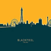 Blackpool England Skyline #32 Poster