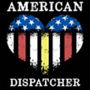 Dispatcher 911 Thin Gold Yellow Line #4 Poster