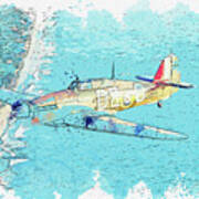 Hawker Hurricane In Watercolor Ca By Ahmet Asar  #4 Poster