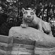 Nittany Lion Shrine At Penn State University In Black And White #5 Poster