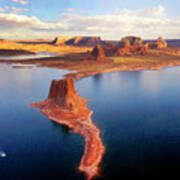 Lake Powell Sunset From The Air #6 Poster