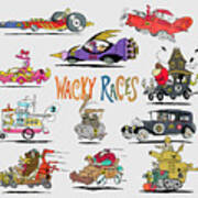 60s Wacky Races Group With Logo Poster