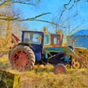 A Pair Of Old Farm Tractors Hidden In The Undergrowth. #7 Poster