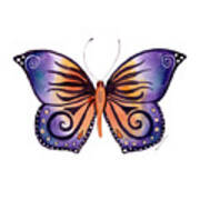 93 Orange Purple Capanea Butterfly Poster