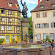 A Fountain In Colmar Poster