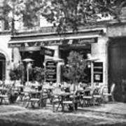 A French Restaurant Vieux Lyon France Black And White Poster