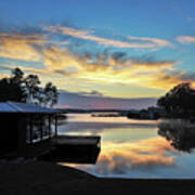 A Golden Smears Lake Sunrise Poster