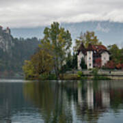 A Misty Day At Lake Bled Poster