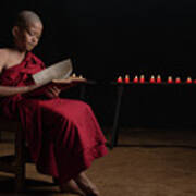 A Novice Monk Reading Poster