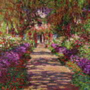 A Pathway In Monet's Garden Poster