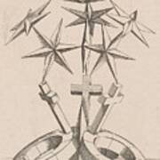 A Perspective Of Seven Stars Balanced On Three Crosses  Art Poster