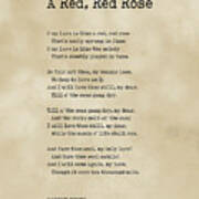A Red, Red Rose - Robert Burns Poem - Literature - Typewriter Print 1 - Vintage Poster