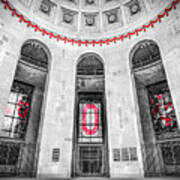Scarlet Reverie And The Timeless Entrance Of An Ohio Icon - Selective Color Edition Poster
