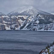 A Snowy Day At Crater Lake Poster