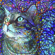 A Stained Glass Tabby Cat Named Jack Poster