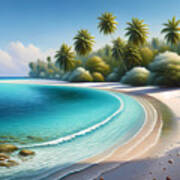 A Tropical Paradise With White Sandy Beaches And Crystal Clear Waters Poster