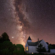 Abandoned But Not Forgotten - Antiochia Lutheran Nighscape #3 With Milky Way Poster