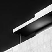 Abstract Architecture Design. Black And White Futuristic Exterior Background. Black Sky Copy-space Poster