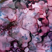 Abstract Dark Blue Pink Ink Liquid Poster