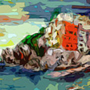 Abstract Riomaggiore Italy Cinque Terre Poster