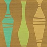 Abstract Vases On Brown Mixed Media Poster