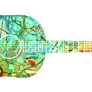 Acoustic Guitar 2 - Colorful Abstract Musical Instrument Poster