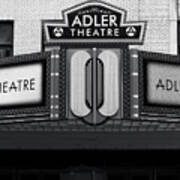 Adler Theatre Marquee Bw Poster