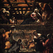 Adoration Of The Shepherds By Tintoretto Poster