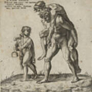 Aeneas Rescuing Anchises, A Young Boy Carrying A Lantern At Left Poster