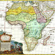 Africa Vintage Historical Map 1737 Poster