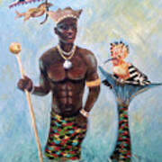 African Merman King Olokun By Linda Queally Poster