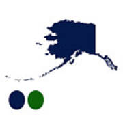 Alaska Map Usa Poster