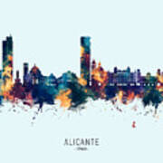 Alicante Spain Skyline #19 Poster
