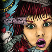 Alice In Wonderland Portrait, Alice Mad Tea Party Poster