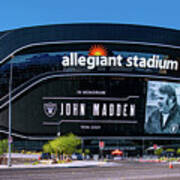 Allegiant Stadium Las Vegas Raiders John Madden Tribute Game Day Panoramic View Poster