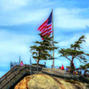 American Flag At Chimney Rock Poster