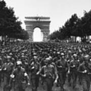 American Troops In Paris, 1944. Poster