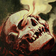Smoking Skull Poster