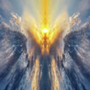 An Angel Of The Lord Appeared To Them  -  Angel In A Mirrored Cloudscape Poster