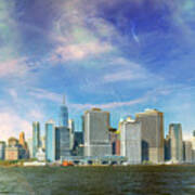 Angelic Skies Above Manhattan Poster