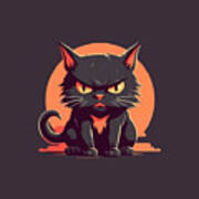 Angry Black Kitty Poster