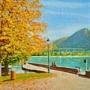 Annecy Lake In Autumn Poster