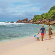 Anse Coco Beach In La Digue Island Poster